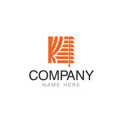 Letter K Curtains Shop logo Design