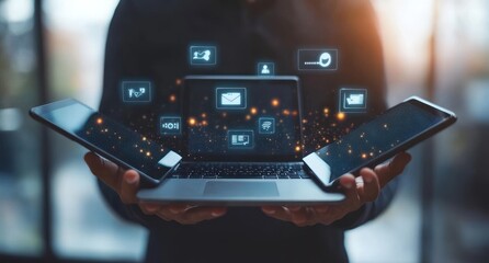 Fototapeta premium Digital Connectivity: Seamlessly Connecting Devices