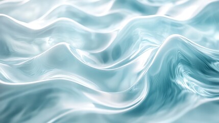Obraz premium Abstract Blue and White Liquid Surface with Smooth Waves