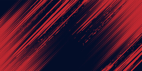 Red halftone dots blue color pattern gradient grunge texture background. Dot pop art comic sport style abstract comic