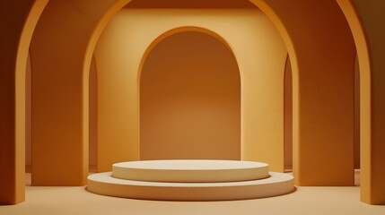 Minimalist Ivory Podium in style Terracotta Stage