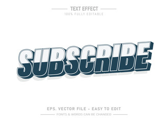 Retro subscribe editable text effect old style