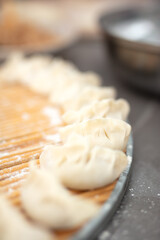 The dumplings are ready to be put into the pot