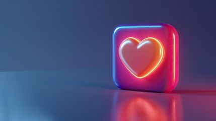 Neon Heart Icon