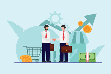 Business concept. Colored flat vector illustration isolated.