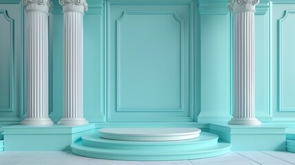 Minimalist Mint Podium: A Pastel Homage 