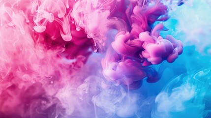 Obraz premium Colorful swirling smoke in shades of pink and blue, creating an abstract visual effect.