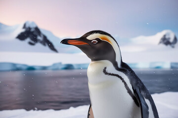Obraz premium Profile of gantoo penguin