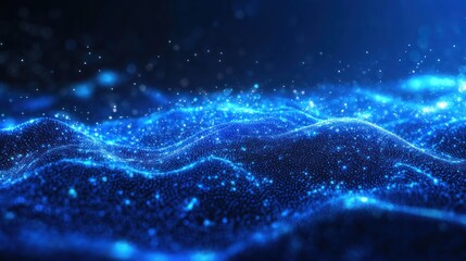 Obraz premium Abstract Blue Digital Wave