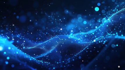 Abstract Blue Particles Wave