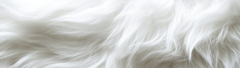 Fototapeta premium White Fur Texture Background Soft Fluffy Animal Fur Closeup