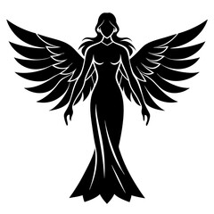 Graceful Angel Silhouette Vector Art