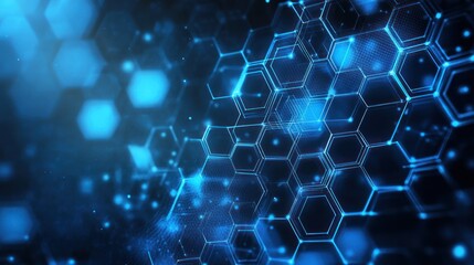 Abstract Blue Hexagon Background