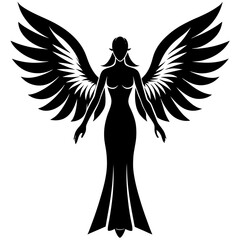 Graceful Angel Silhouette Vector Art