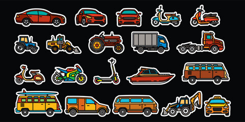 Original vector set of transport icons.