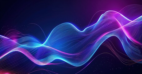 Obraz premium Abstract digital waves in vibrant colors representing sound or data flow.