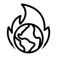 global warming line icon