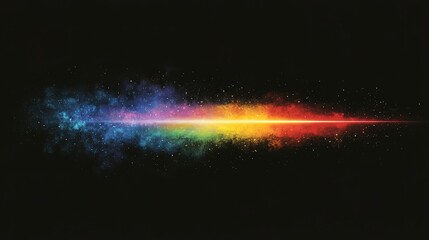 Rainbow Colored Stardust Explosion on Black Background