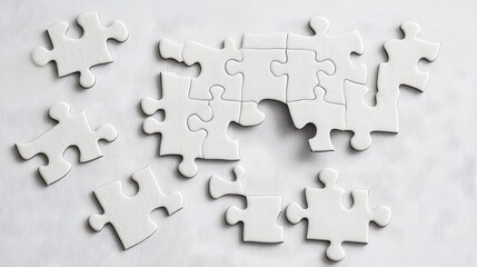 Obraz premium Unfinished Jigsaw Puzzle Symbolizing Incomplete Concept or Idea