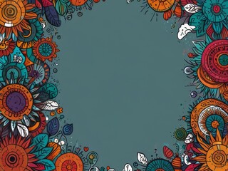 Colorful Doodle Frame with Swirls and Shapes