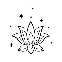 Vector lotus flower design element, illustration for logo design, tatoo design