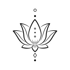 Vector lotus flower design element, illustration for logo design, tattoo design