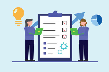 Project management concept. Colored flat vector illustration isolated.