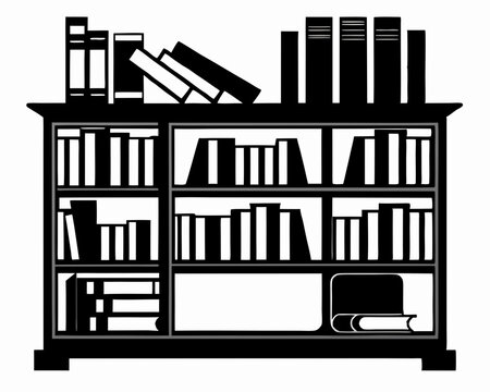 recommend clip art: Bookshelf Black silhouette illustration