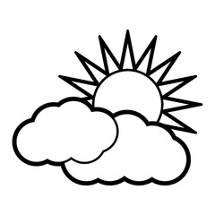 sunny weather line vector illustration