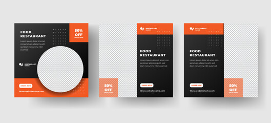 Social media food flyer template elegant design and modern
