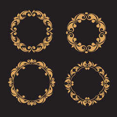 set of golden ornate frames