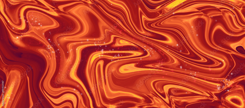 Sticker red and orange marble pattern texture abstract background