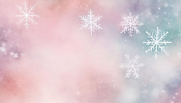 pastel pink blue green Christmas snowflake abstract holiday gradient pattern background room for copy