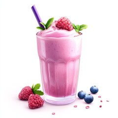 Raspberry and Blueberry Smoothie.