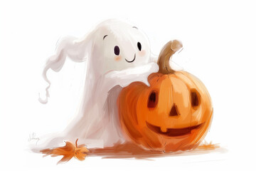halloween pumpkin, ghost