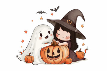 halloween pumpkin, ghost