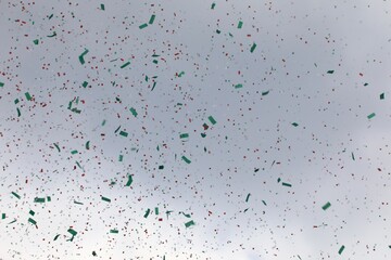 Paper Confetti Falling From the sky.