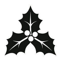 Holly Leaves silhouette vector illustration 
