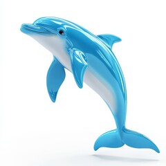 Obraz premium Blue Dolphin Jumping Out of Water.