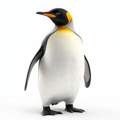 Obraz premium King Penguin Isolated on White Background.