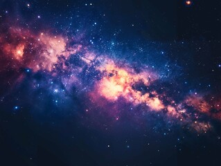 A stunning view of the Milky Way galaxy with vibrant colors and dense star formations, capturing the beauty and vastness of the cosmos in a breathtaking night sky.