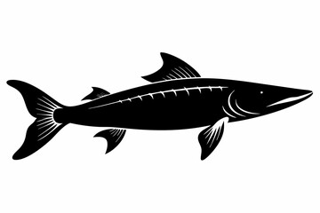A pike silhouette vector illustration 
