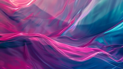 Obraz premium Illustration of A visually striking abstract gradient, moving from rich magenta to vibrant turquoise, with flowing lines and a modern, chic vibe. Ai Generate. 