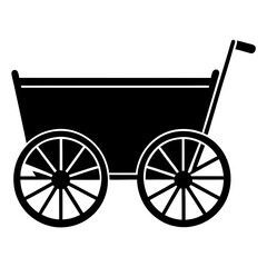  Handcart icon silhouette vector illustration 
