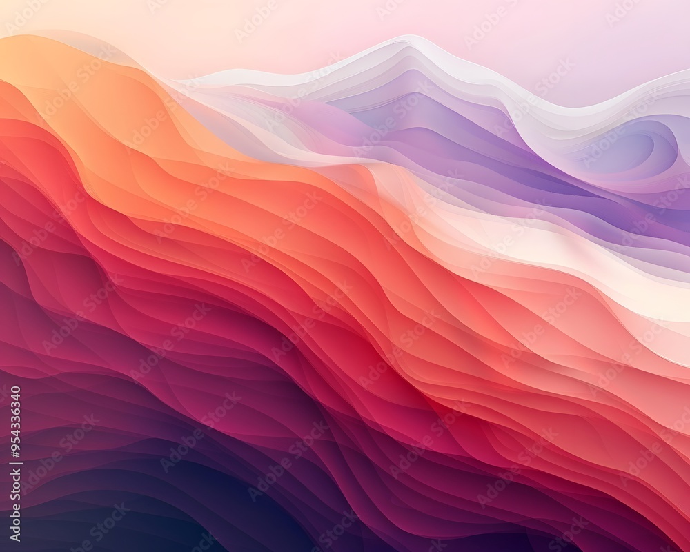 Wall mural illustration of abstract gradients and color transitions: soft, smoky gradients and smooth color tra