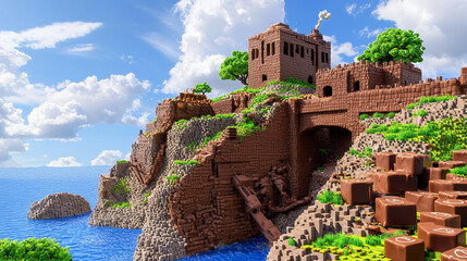 Majestic Castle Overlooking Stunning Coastal Cliffs and Serene Ocean Vistas