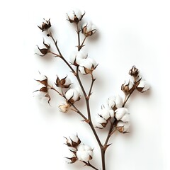 White cotton on white background