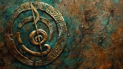 Fototapeta premium Beautiful work of art in the form of tribal clef. ai generated image