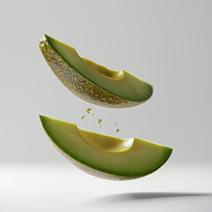 Levitating pear slices separated