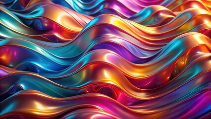 Obraz premium Colorful abstract background of shiny plastic wavy wallpaper, shiny, plastic, wavy, wallpaper, colorful, abstract, background